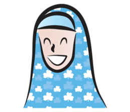blue scarf woman sticker #14432738