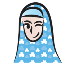 blue scarf woman sticker #14432739