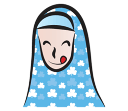 blue scarf woman sticker #14432740