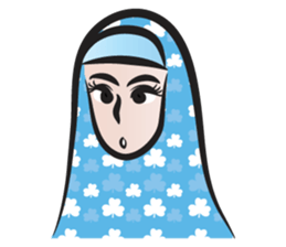blue scarf woman sticker #14432741