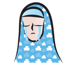 blue scarf woman sticker #14432743