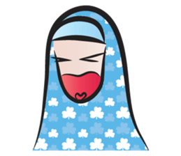 blue scarf woman sticker #14432744