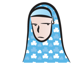 blue scarf woman sticker #14432745