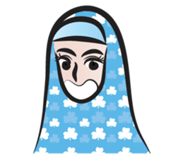 blue scarf woman sticker #14432746