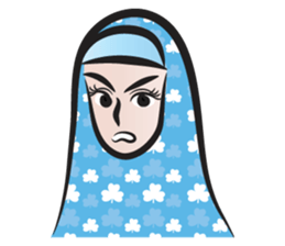 blue scarf woman sticker #14432748