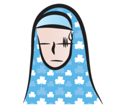 blue scarf woman sticker #14432749