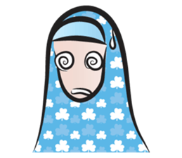blue scarf woman sticker #14432750