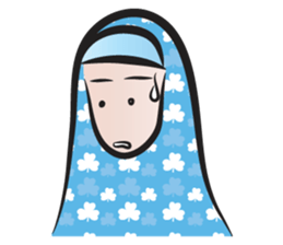 blue scarf woman sticker #14432751