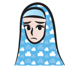 blue scarf woman sticker #14432752