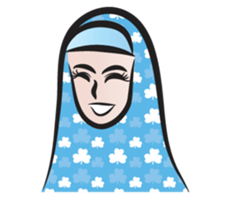 blue scarf woman sticker #14432753