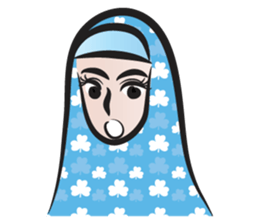 blue scarf woman sticker #14432755