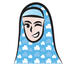 blue scarf woman sticker #14432756