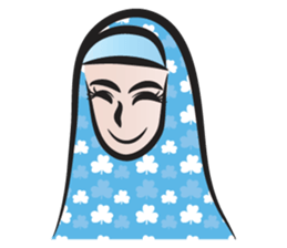 blue scarf woman sticker #14432757