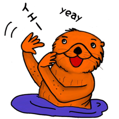 Cute and funny sea otters