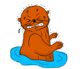 Cute and funny sea otters sticker #14433070