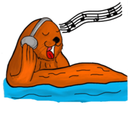 Cute and funny sea otters sticker #14433071