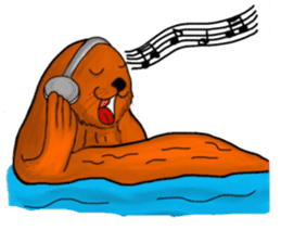 Cute and funny sea otters sticker #14433071
