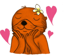 Cute and funny sea otters sticker #14433072