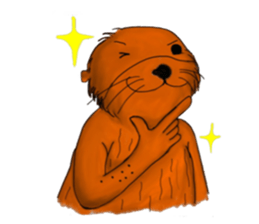 Cute and funny sea otters sticker #14433073
