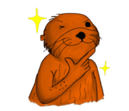 Cute and funny sea otters sticker #14433073