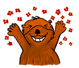 Cute and funny sea otters sticker #14433085