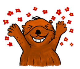 Cute and funny sea otters sticker #14433085