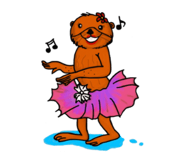 Cute and funny sea otters sticker #14433087