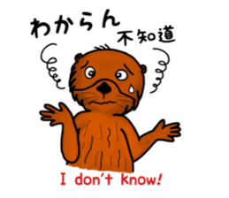 Cute and funny sea otters sticker #14433093