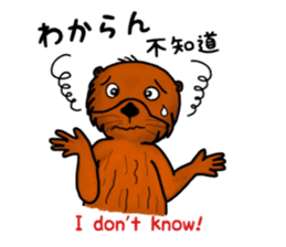 Cute and funny sea otters sticker #14433093