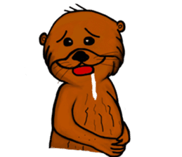 Cute and funny sea otters sticker #14433100