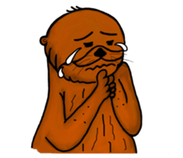 Cute and funny sea otters sticker #14433101