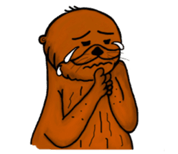 Cute and funny sea otters sticker #14433101