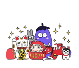 eggplant tsukumogami and tomato sticker #14433291