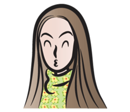 Long brown hair woman sticker #14434529