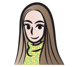 Long brown hair woman sticker #14434531