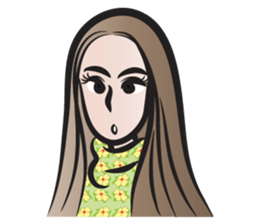 Long brown hair woman sticker #14434534