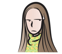 Long brown hair woman sticker #14434535
