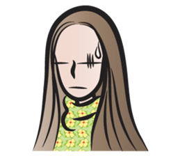 Long brown hair woman sticker #14434549