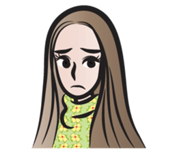 Long brown hair woman sticker #14434554