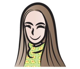 Long brown hair woman sticker #14434555
