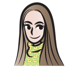 Long brown hair woman sticker #14434557