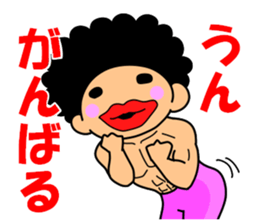 Mr Afro-hair macho. Woman-like man 3 sticker #14436014