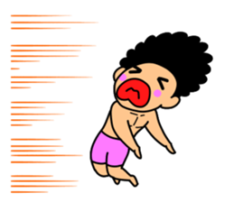 Mr Afro-hair macho. Woman-like man 3 sticker #14436018