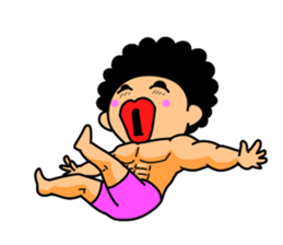 Mr Afro-hair macho. Woman-like man 3 sticker #14436019