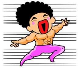 Mr Afro-hair macho. Woman-like man 3 sticker #14436020