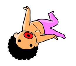 Mr Afro-hair macho. Woman-like man 3 sticker #14436021