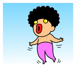Mr Afro-hair macho. Woman-like man 3 sticker #14436022