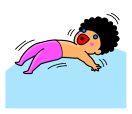 Mr Afro-hair macho. Woman-like man 3 sticker #14436023