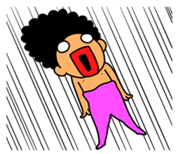 Mr Afro-hair macho. Woman-like man 3 sticker #14436024