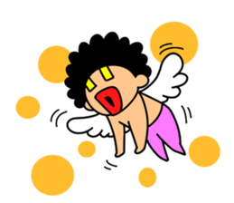 Mr Afro-hair macho. Woman-like man 3 sticker #14436025